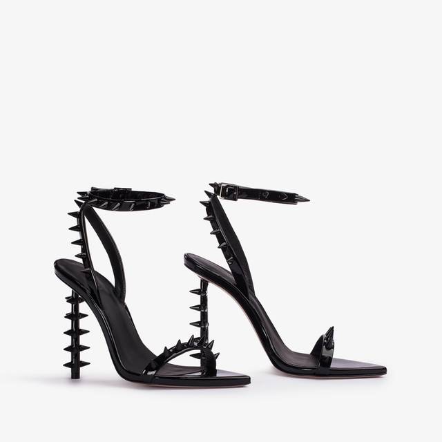 Le Silla Sandalo vernice nero con borchie Negozi Online