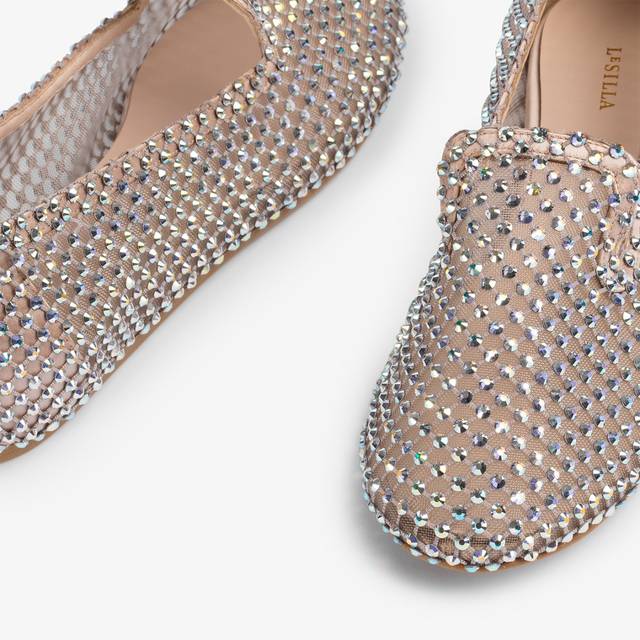 Le Silla Slipper gioiello rete nude skin e Cristalli Economico