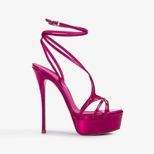Le Silla Sandalo con plateau iridescente fucsia bouganville