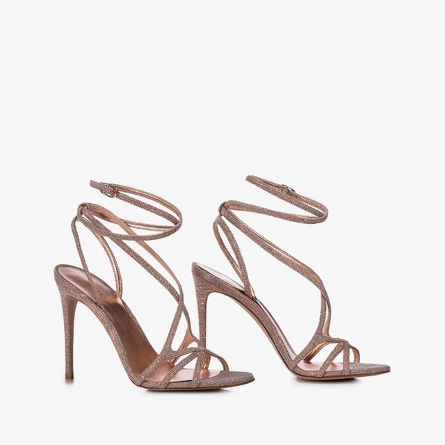 Le Silla Sandalo tessuto glitterato nude skin Comprare a buon mercato