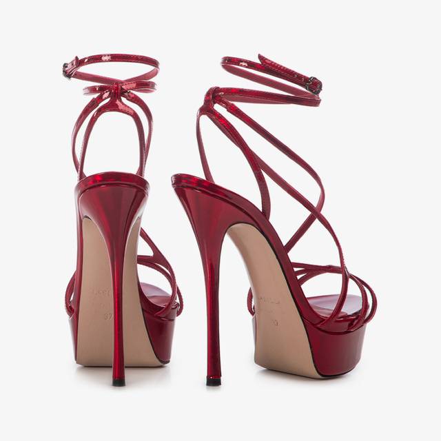 Le Silla Sandalo con plateau iridescente rosso rebel Black Friday