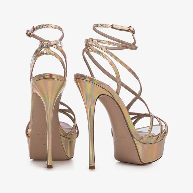Le Silla Sandalo con plateau iridescente nude Cyber Monday