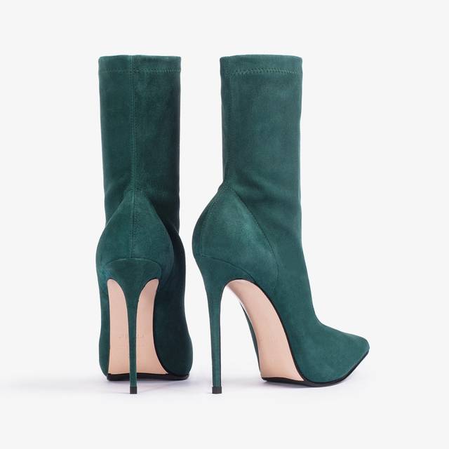 Le Silla Stivaletto camoscio stretch verde balance Online Outlet
