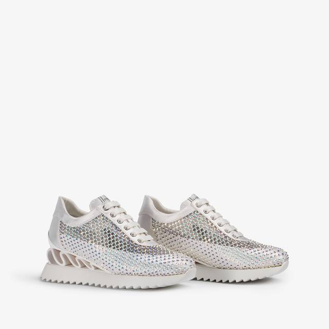 Le Silla Sneaker rete bianca carta e Cristalli Grandi sconti