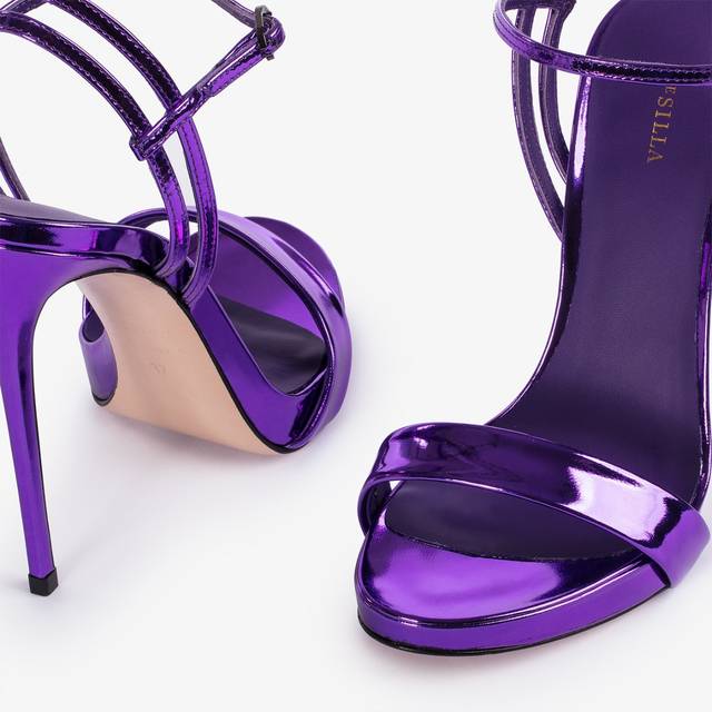 Le Silla Sandalo metallizzato viola kamala Liquidazione