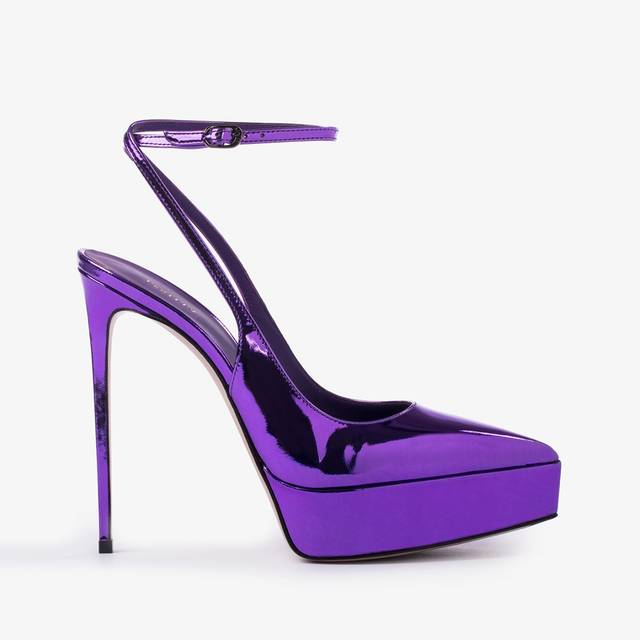 Le Silla Slingback con plateau metallizzata viola kamala Offerte speciali