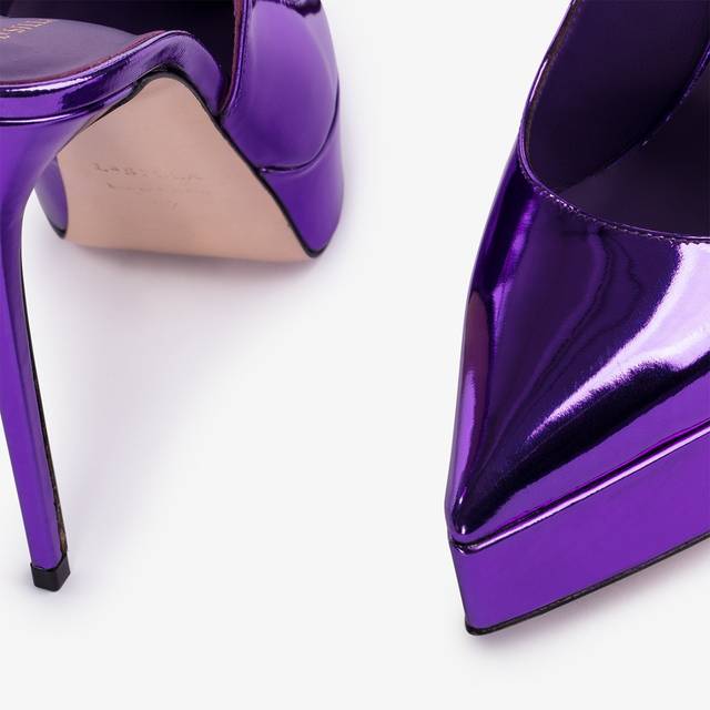 Le Silla Slingback con plateau metallizzata viola kamala Offerte speciali