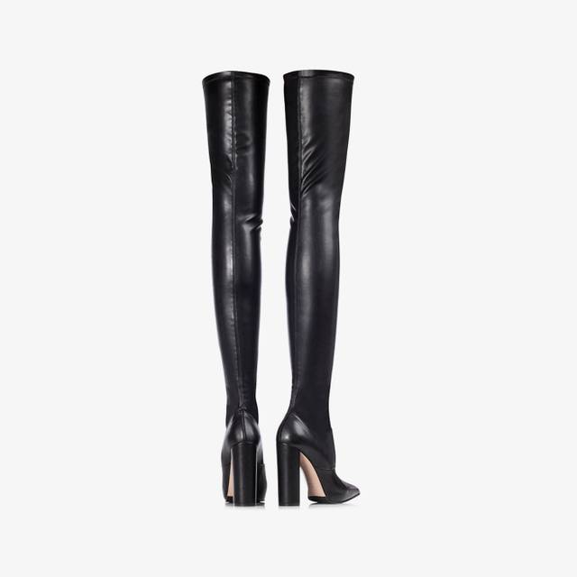 Le Silla Stivale sopra il ginocchio pelle vegan stretch nero Latest stili