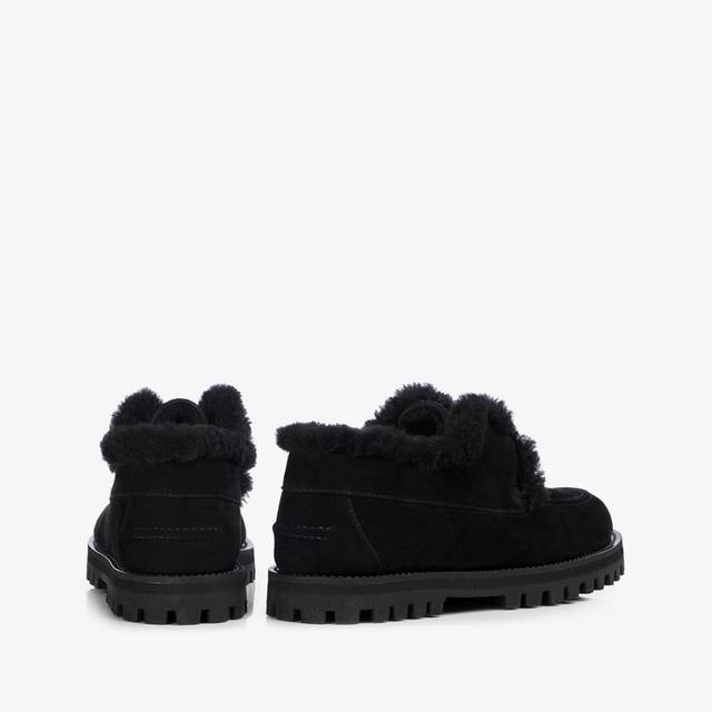 Le Silla Mocassino camoscio nero con fodera montone Black Friday Prezzi