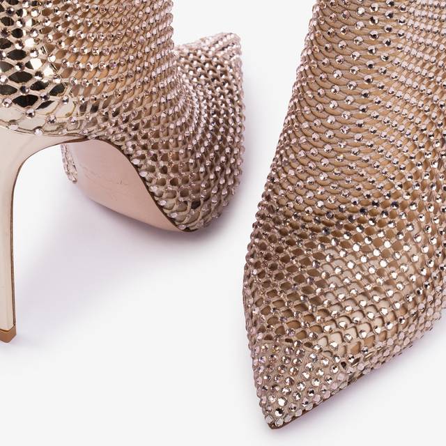 Le Silla Stivaletto calza platino e Cristalli Nuovo