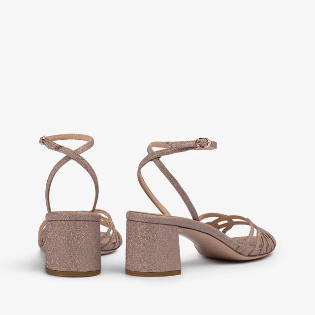 Le Silla Sandalo glitter nude skin Vendita