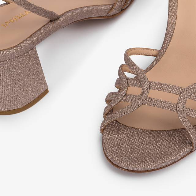 Le Silla Sandalo glitter nude skin Vendita