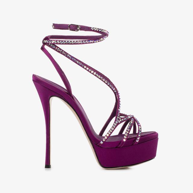 Le Silla Sandalo con plateau raso viola grape Hotsell