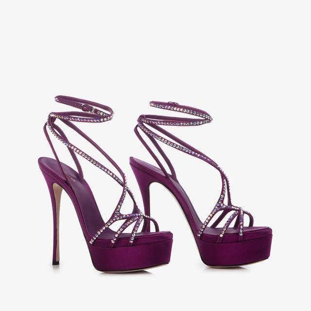 Le Silla Sandalo con plateau raso viola grape Hotsell