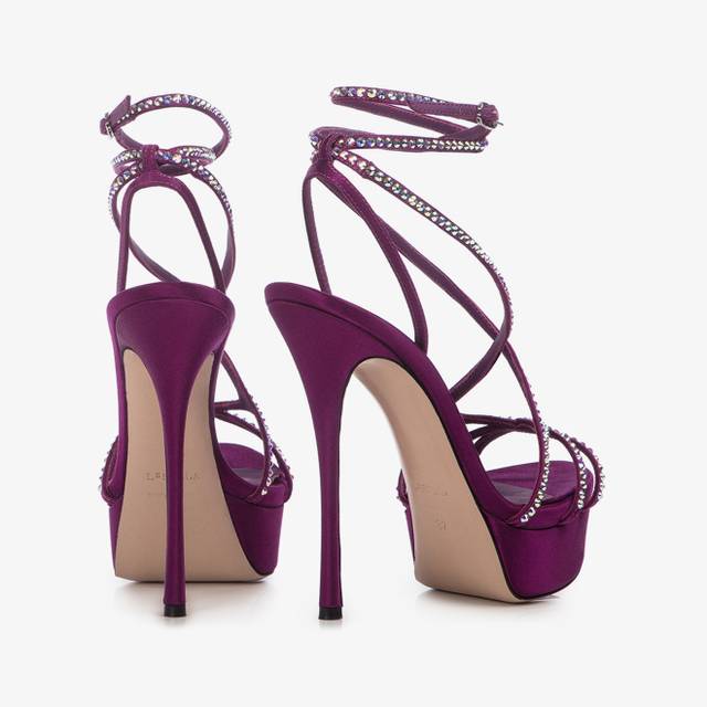Le Silla Sandalo con plateau raso viola grape Hotsell