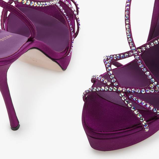 Le Silla Sandalo con plateau raso viola grape Hotsell
