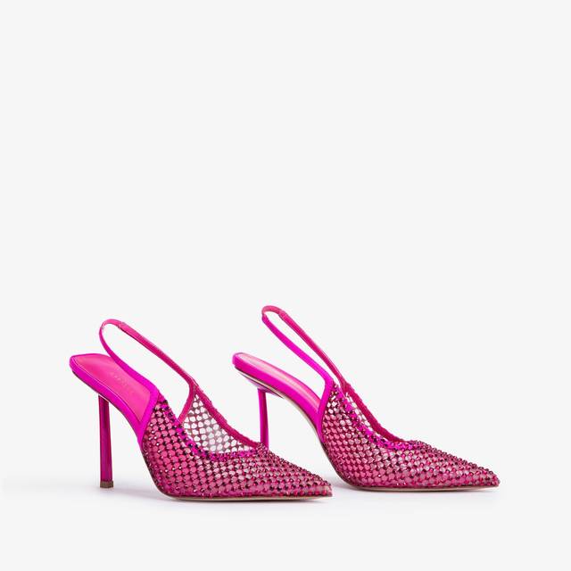 Le Silla Slingback gioiello rete fucsia bouganville Vendita Economica