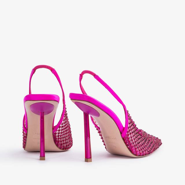 Le Silla Slingback gioiello rete fucsia bouganville Vendita Economica