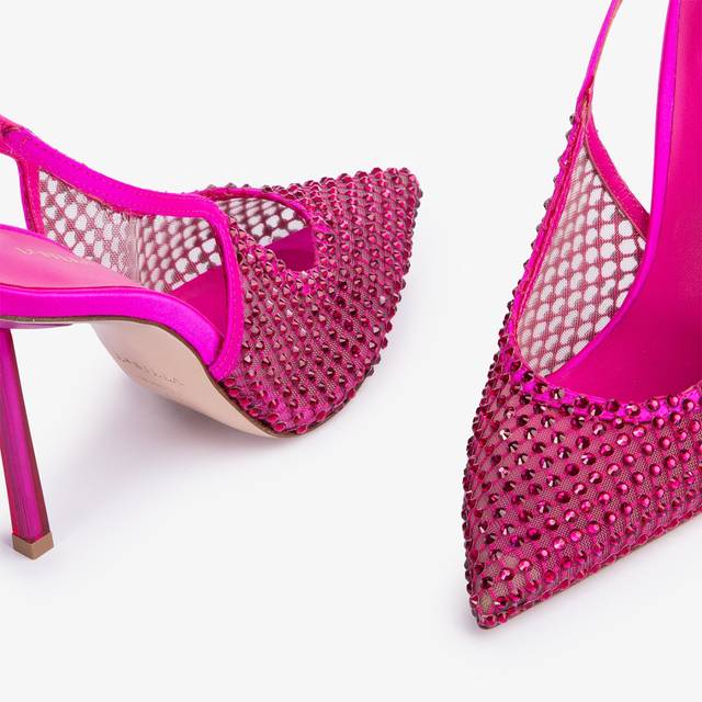 Le Silla Slingback gioiello rete fucsia bouganville Vendita Economica