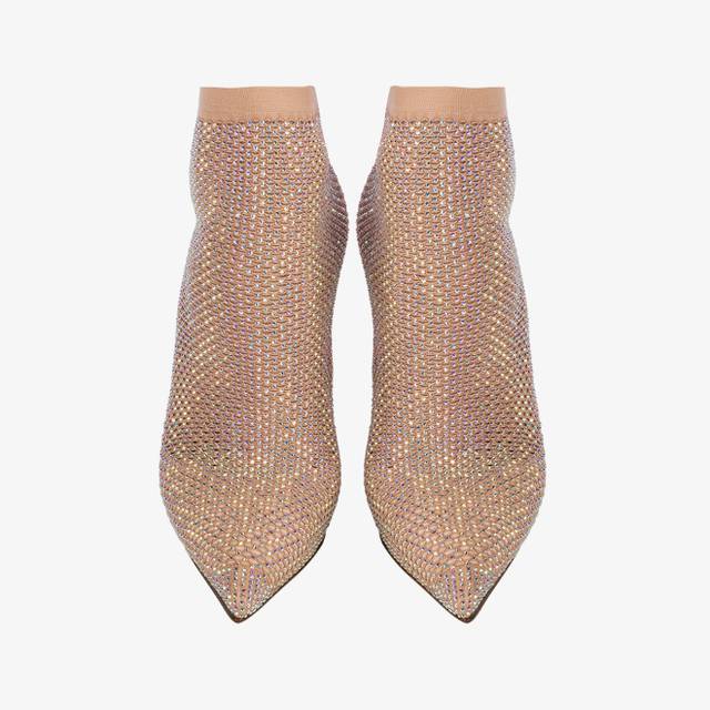 Le Silla Stivaletto calza nude skin con Cristalli Vendite Flash