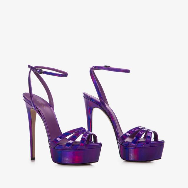 Le Silla Sandalo con plateau iridescente viola kamala Negozio online di fabbrica