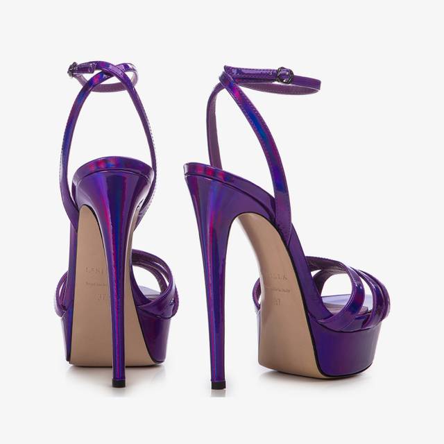 Le Silla Sandalo con plateau iridescente viola kamala Negozio online di fabbrica