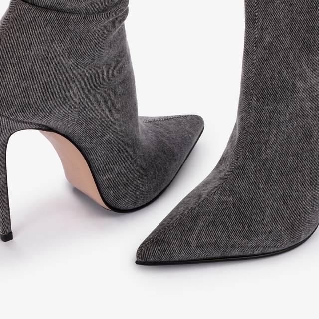 Le Silla Stivale sopra al ginocchio denim stretch nero Offerta speciale