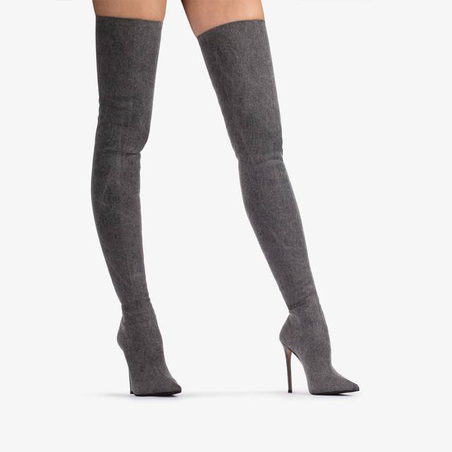 Le Silla Stivale sopra al ginocchio denim stretch nero Offerta speciale