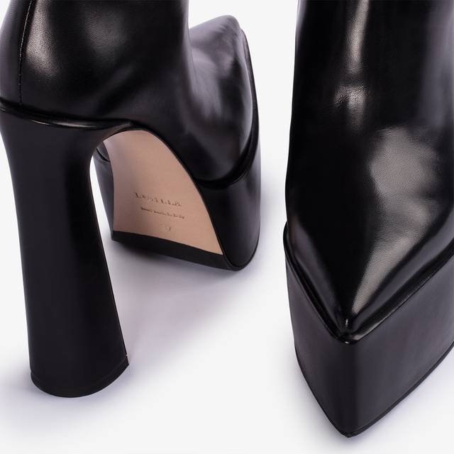 Le Silla Stivaletto con plateau pelle nero Online Outlet