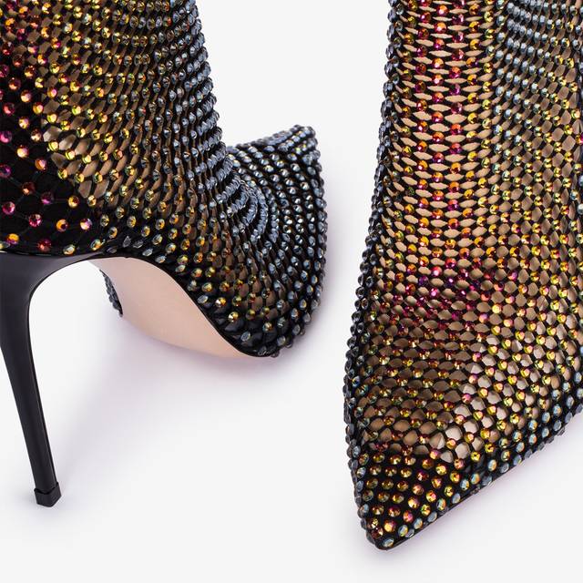 Le Silla Stivaletto calza nera e Cristalli iridescenti Offerta temporanea