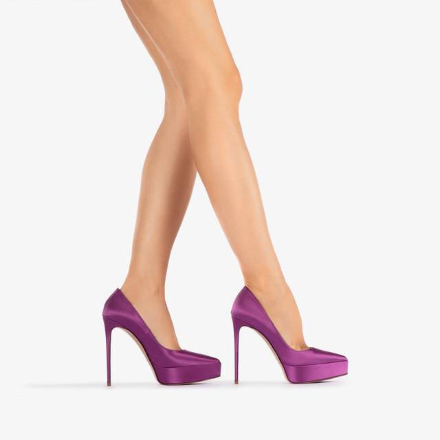 Le Silla Décolleté con plateau satin lavanda darling Grandi sconti
