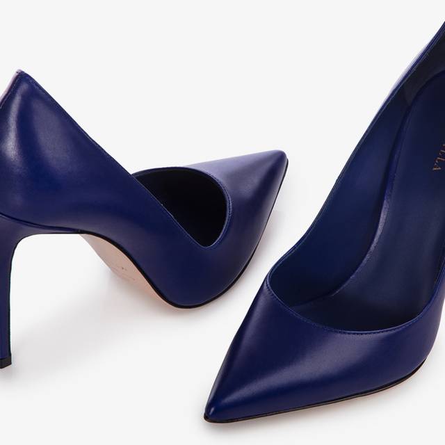 Le Silla Décolleté pelle blu lazuli Prezzo basso