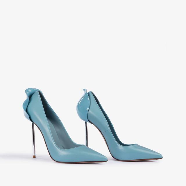 Le Silla Décolleté pelle azzurra sugar Rilascio limitato