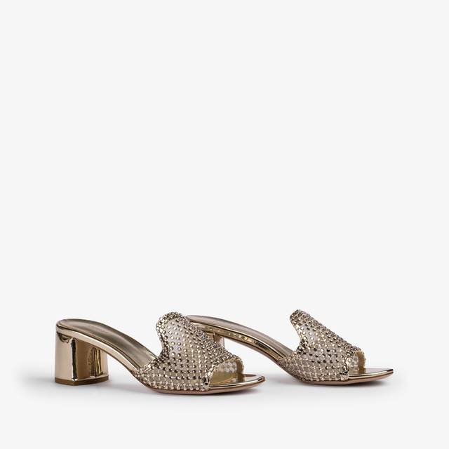 Le Silla Sandalo mule gioiello rete platino con Cristalli ACQUISTA ORA