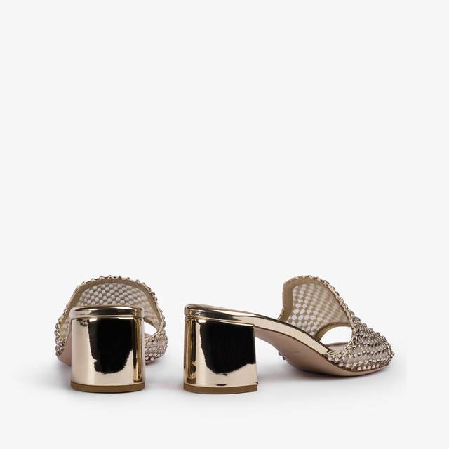 Le Silla Sandalo mule gioiello rete platino con Cristalli ACQUISTA ORA