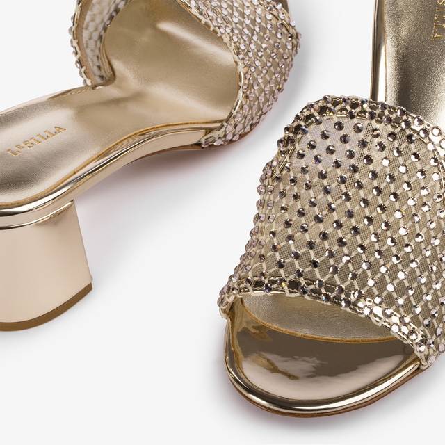 Le Silla Sandalo mule gioiello rete platino con Cristalli ACQUISTA ORA
