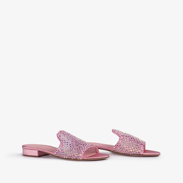 Le Silla Sandalo mule gioiello rete rosa dea con Cristalli Ultimo giorno