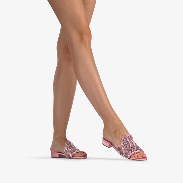 Le Silla Sandalo mule gioiello rete rosa dea con Cristalli Ultimo giorno