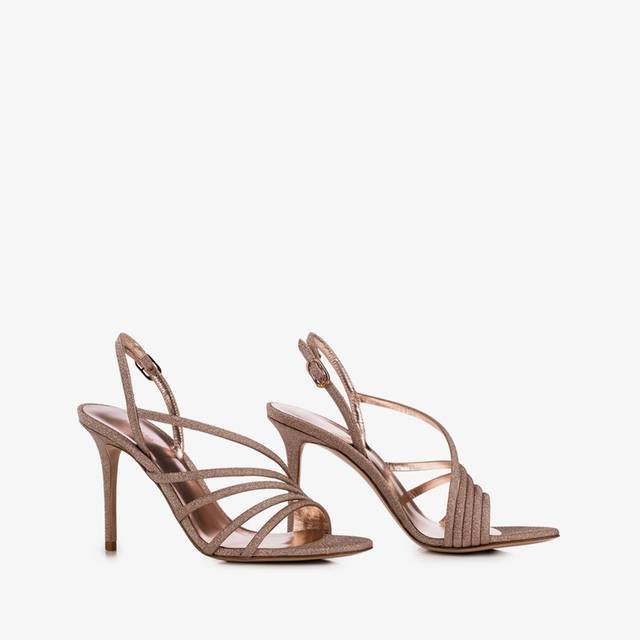 Le Silla Sandalo tessuto glitterato nude skin Promozione temporanea