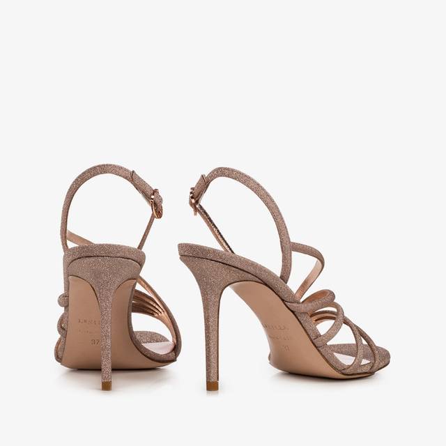 Le Silla Sandalo tessuto glitterato nude skin Promozione temporanea