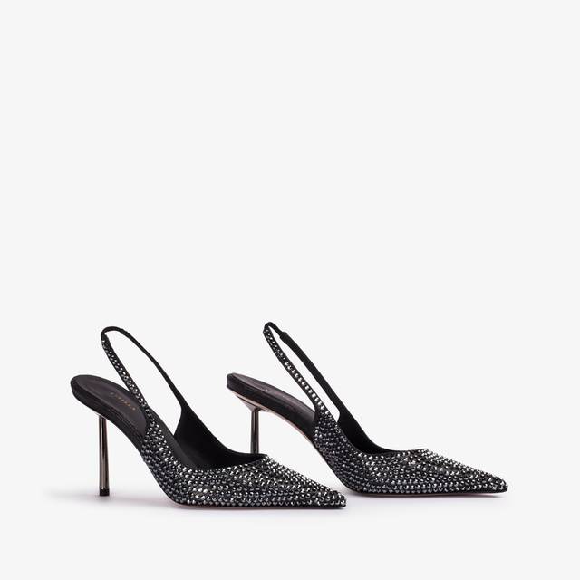 Le Silla Slingback cristalli nero jet Only for today
