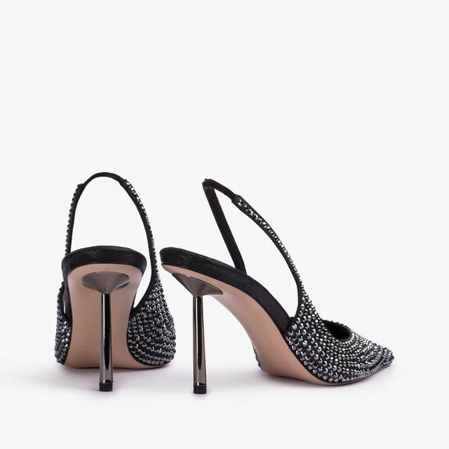Le Silla Slingback cristalli nero jet Only for today