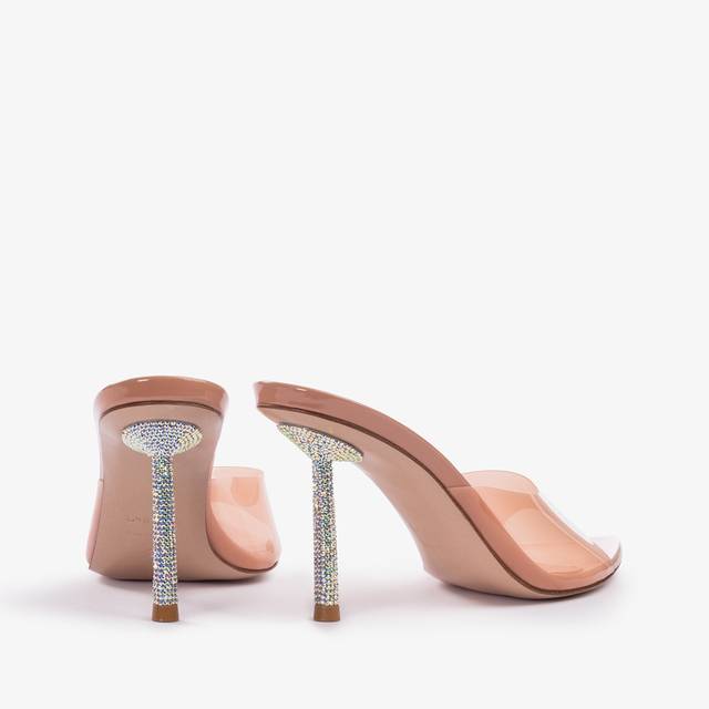 Le Silla Sandalo mule plexy nude phard con Cristalli Sostegno trimestrale