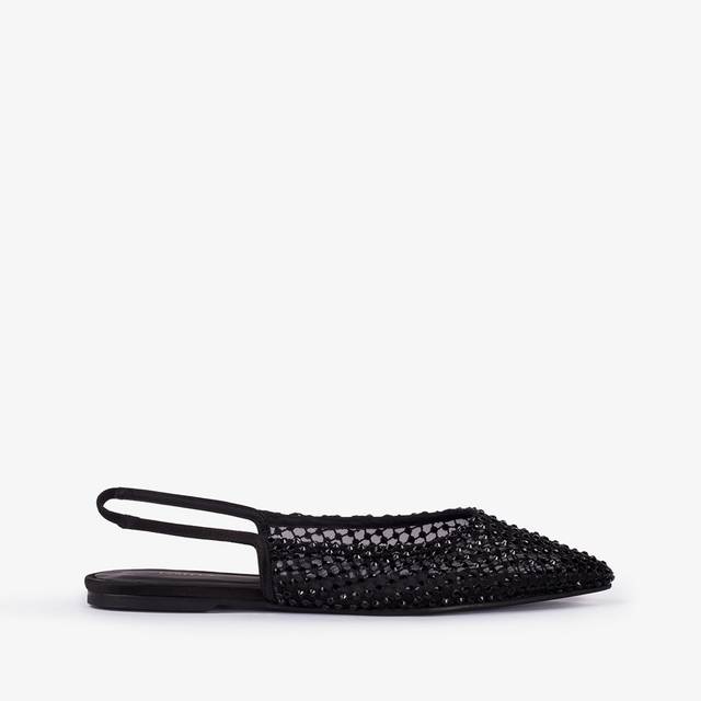 Le Silla Slingback gioiello rete nera jet e Cristalli Fino al 55% di sconto