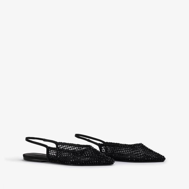 Le Silla Slingback gioiello rete nera jet e Cristalli Fino al 55% di sconto
