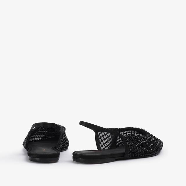 Le Silla Slingback gioiello rete nera jet e Cristalli Fino al 55% di sconto