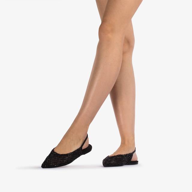 Le Silla Slingback gioiello rete nera jet e Cristalli Fino al 55% di sconto