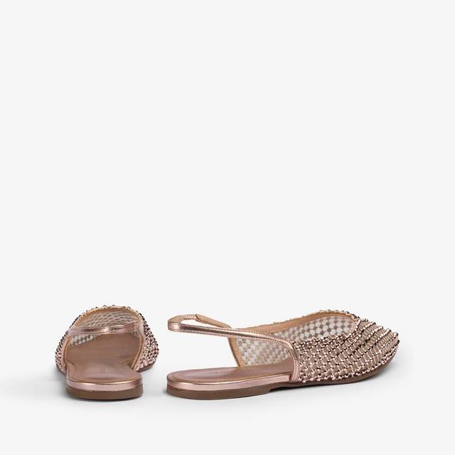 Le Silla Slingback gioiello rete oro rosa e Cristalli Discount Store per i nuovi prodotti