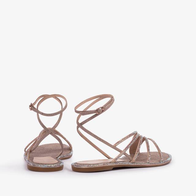 Le Silla Sandalo tessuto glitter nude skin Enormi sconti