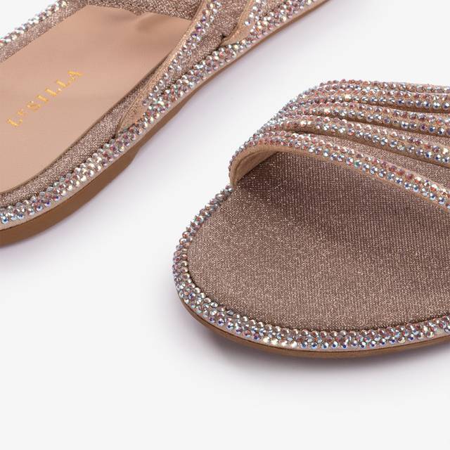 Le Silla Sandalo tessuto glitter nude skin Enormi sconti